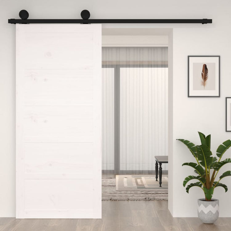 Vidaxl Porte coulissante 90x1.8x204,5 cm Pine solide blanc
