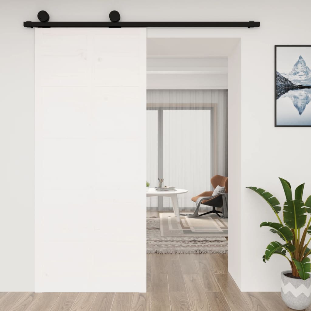 Vidaxl Porte coulissante 90x1.8x214 cm Pine solide blanc