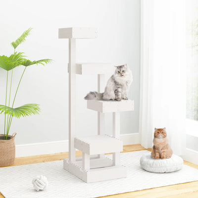 Vidaxl Cat Furniture 45.5x49x103 cm Pine solide blanc