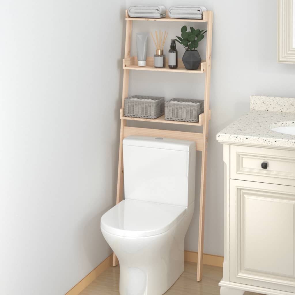 Rack de toilettes Vidaxl 63.5x32x179 cm Pine solide