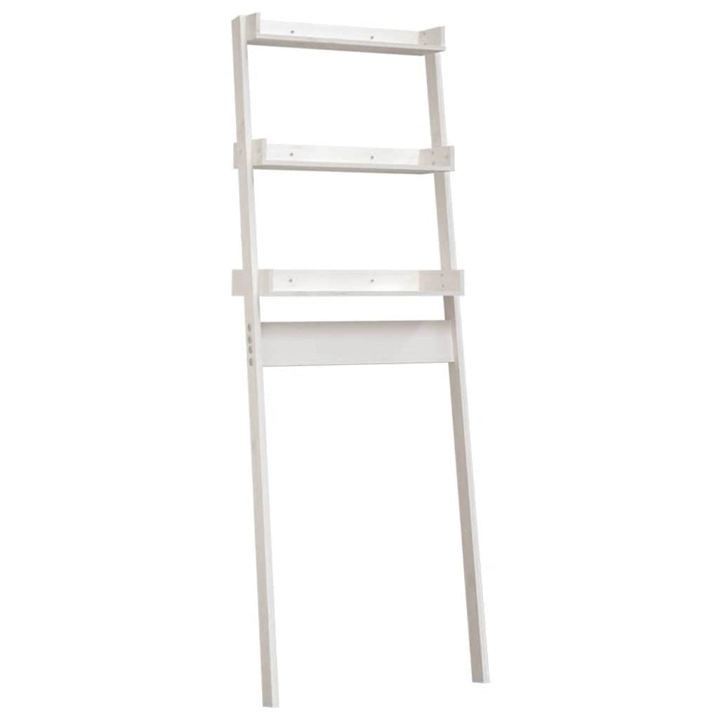 Rack de toilettes Vidaxl 63.5x32x179 cm Pine solide blanc