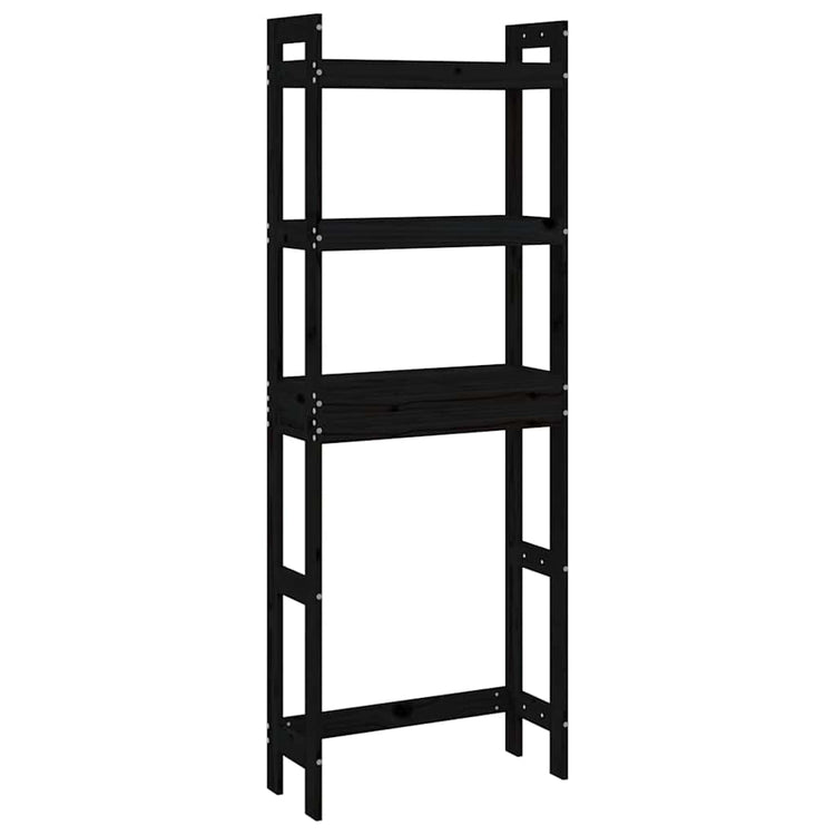 Rack de toilettes Vidaxl 63x26x171 cm Pine solide en pin noir