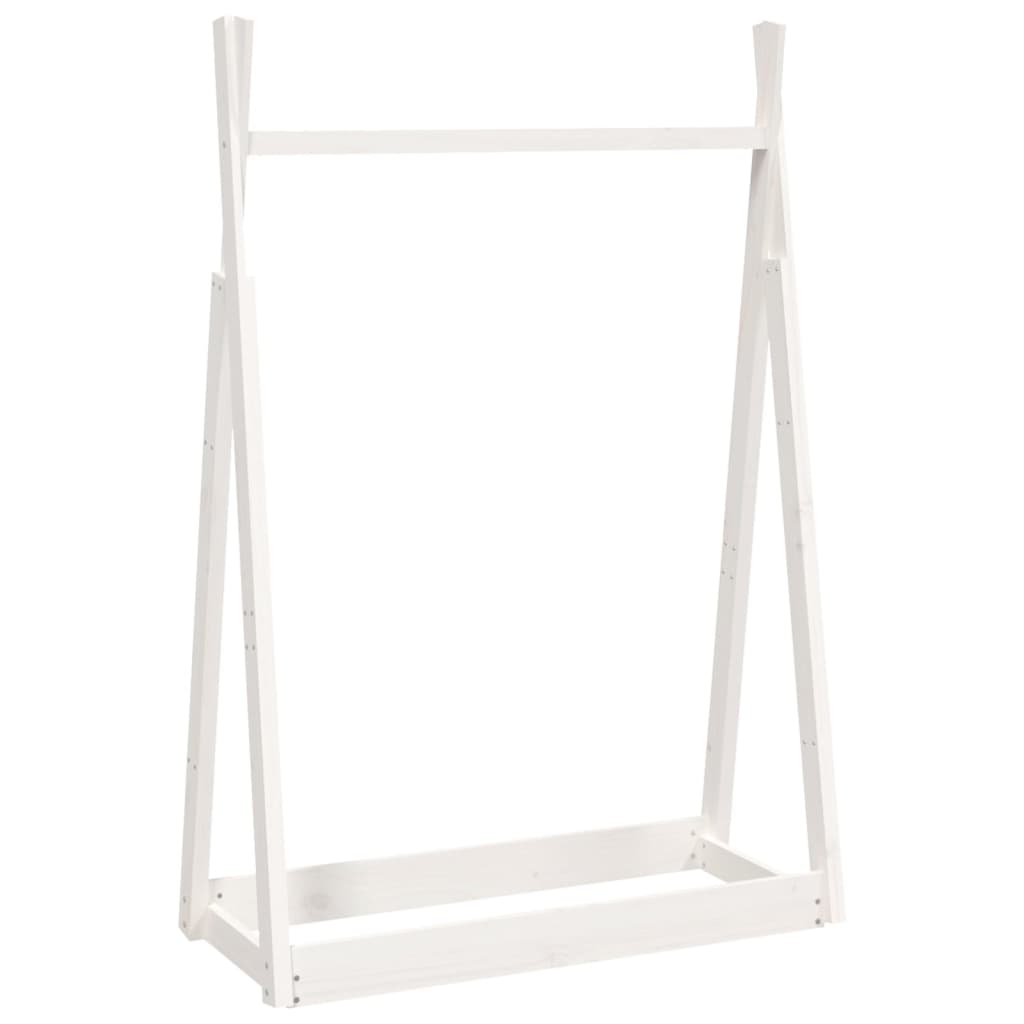 Rack de vêtements Vidaxl 100x45x150 cm en pin massif blanc