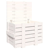 Boîte de rangement Vidaxl 58x40.5x42 cm Pine solide blanc - afbeelding 2