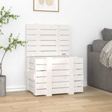 Boîte de rangement Vidaxl 58x40.5x42 cm Pine solide blanc - afbeelding 1