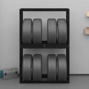 Rack de pneus Vidaxl 120x40x180 cm Pine solide noir - afbeelding 3