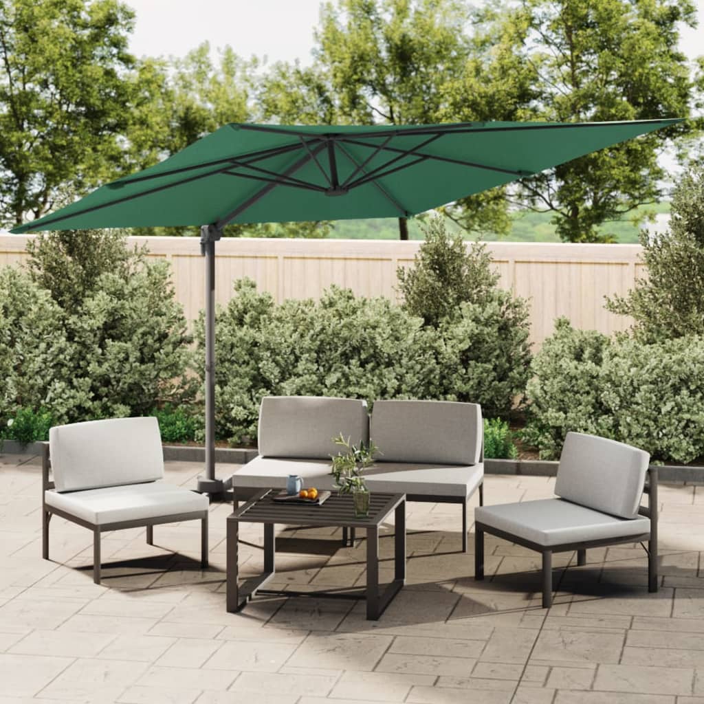 Vidaxl Parasol flottant avec poteau en aluminium 300x300 cm vert