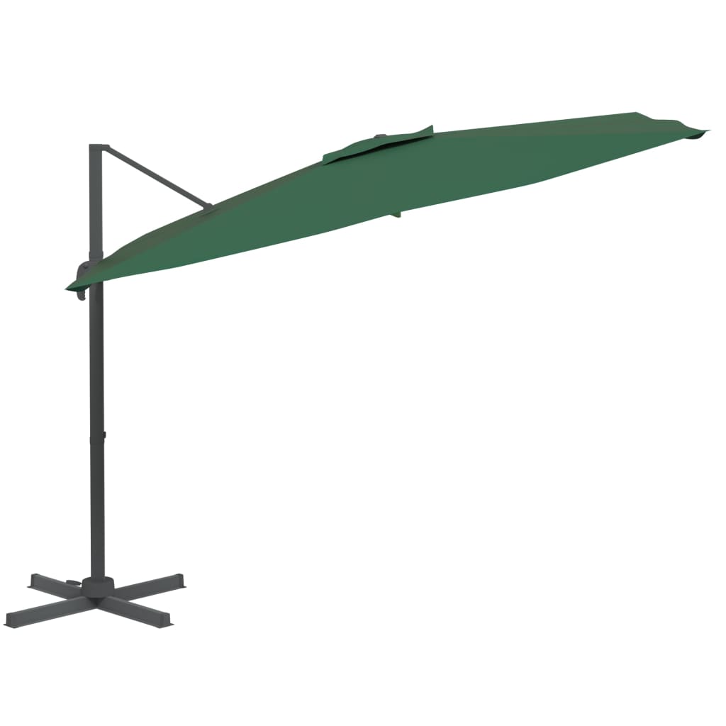 Vidaxl Parasol flottant avec poteau en aluminium 400x300 cm vert