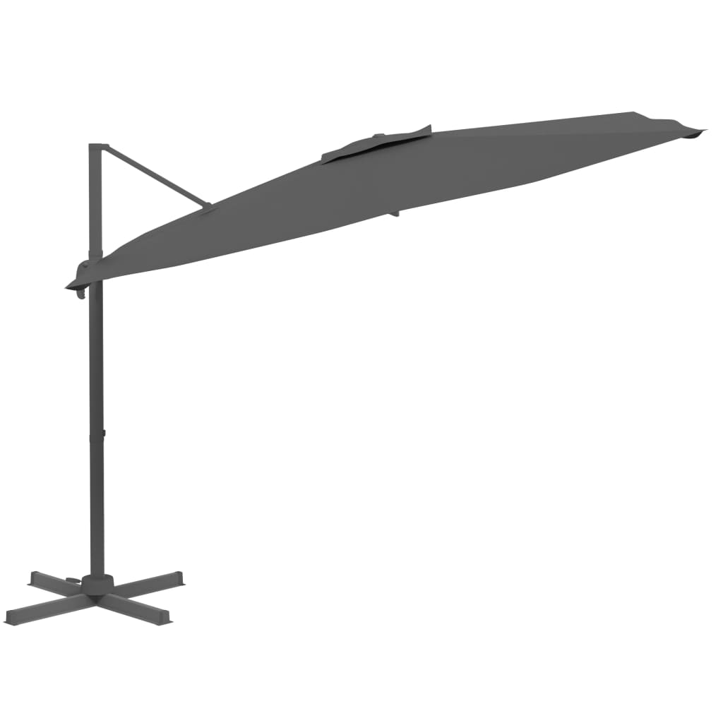 Vidaxl Parasol flottant avec poteau en aluminium 400x300 cm couleur anthracite