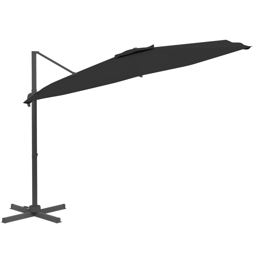 Parasol flottant vidaxl avec poteau en aluminium 300x300 cm noir