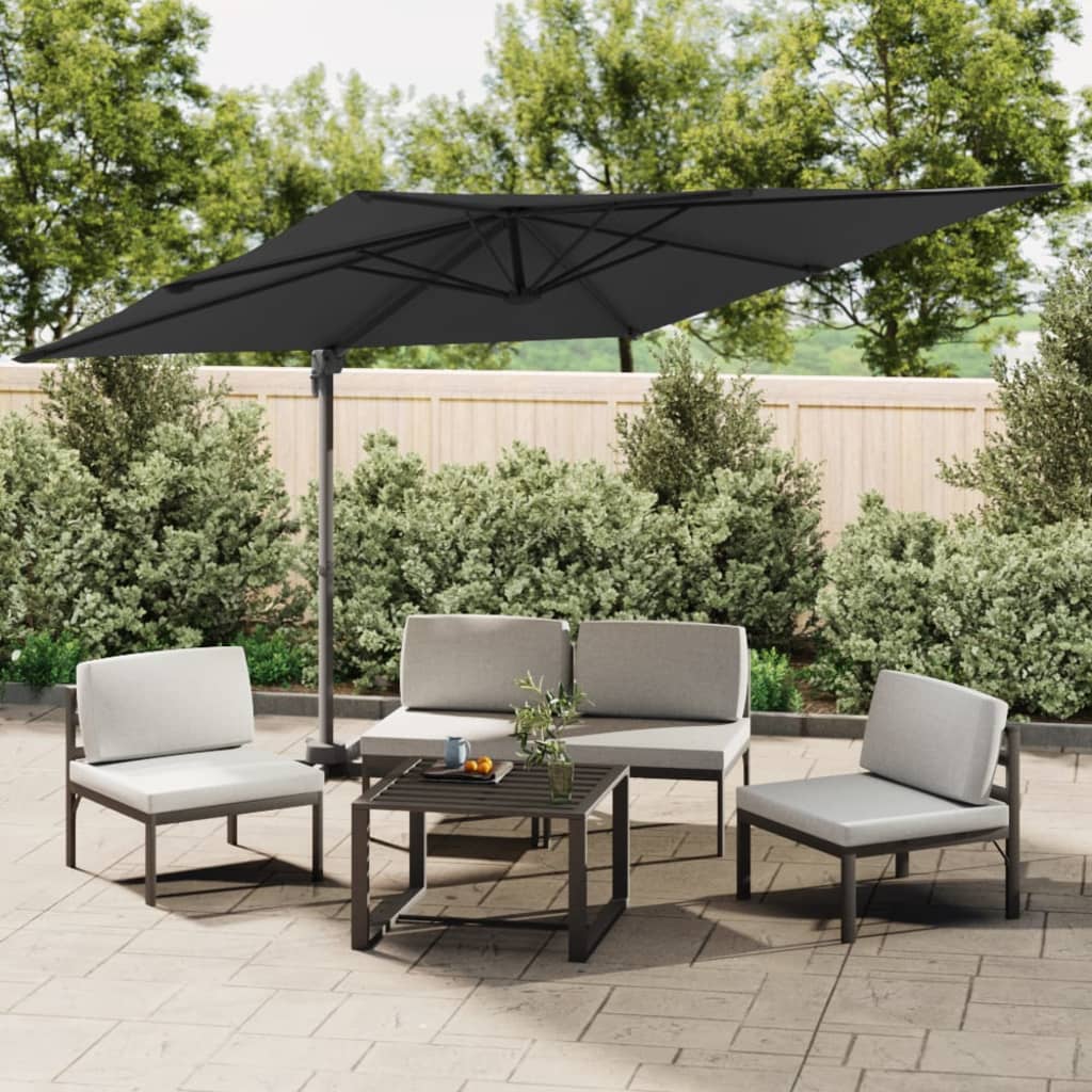 Parasol flottant vidaxl avec poteau en aluminium 300x300 cm noir
