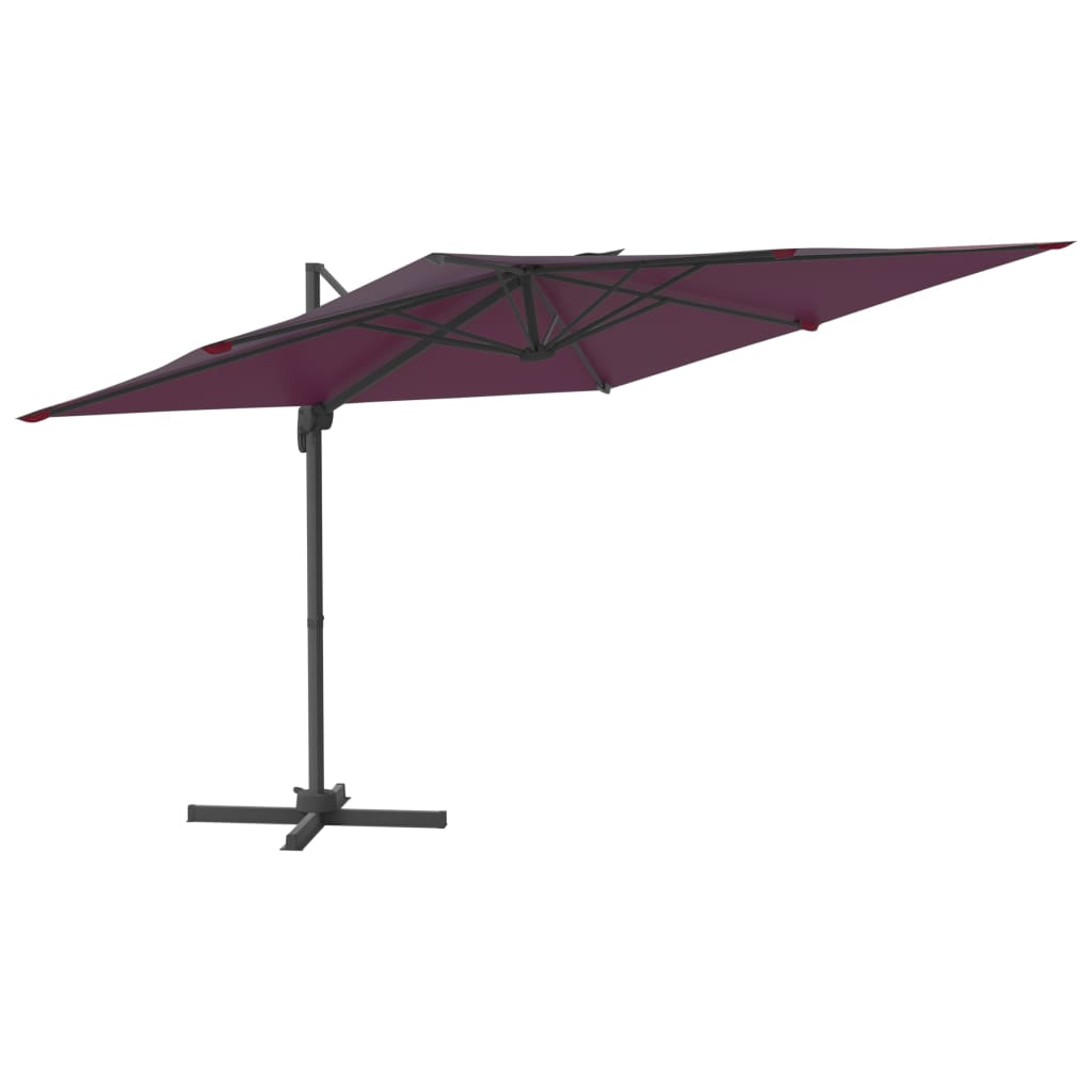 Vidaxl Parasol flottant avec poteau en aluminium 400x300 cm rouge borgogne