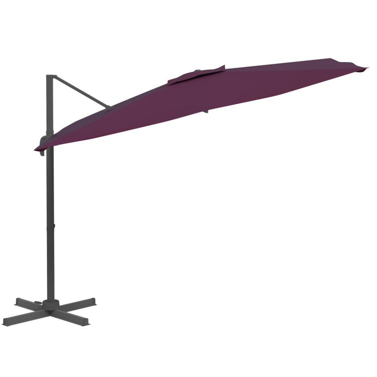 Vidaxl Parasol flottant avec poteau en aluminium 400x300 cm rouge borgogne
