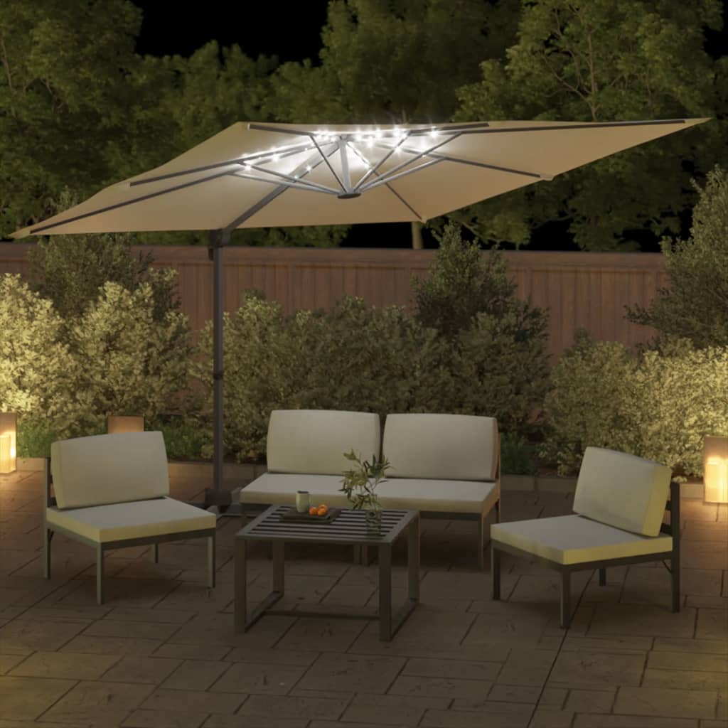 Vidaxl Parasol flottant avec éclairage LED 400x300 cm Blanc