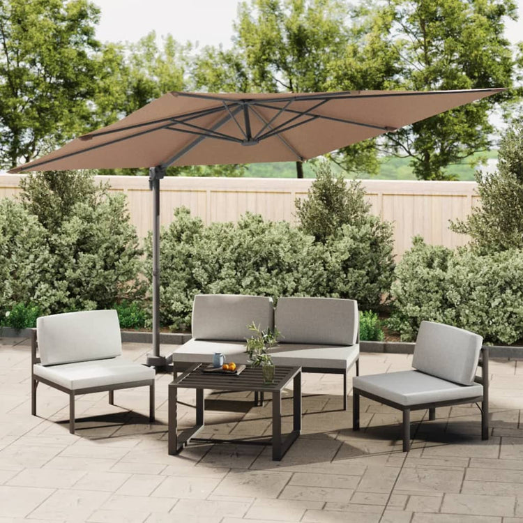 Parasol flottant vidaxl avec éclairage LED 400x300 cm taupe