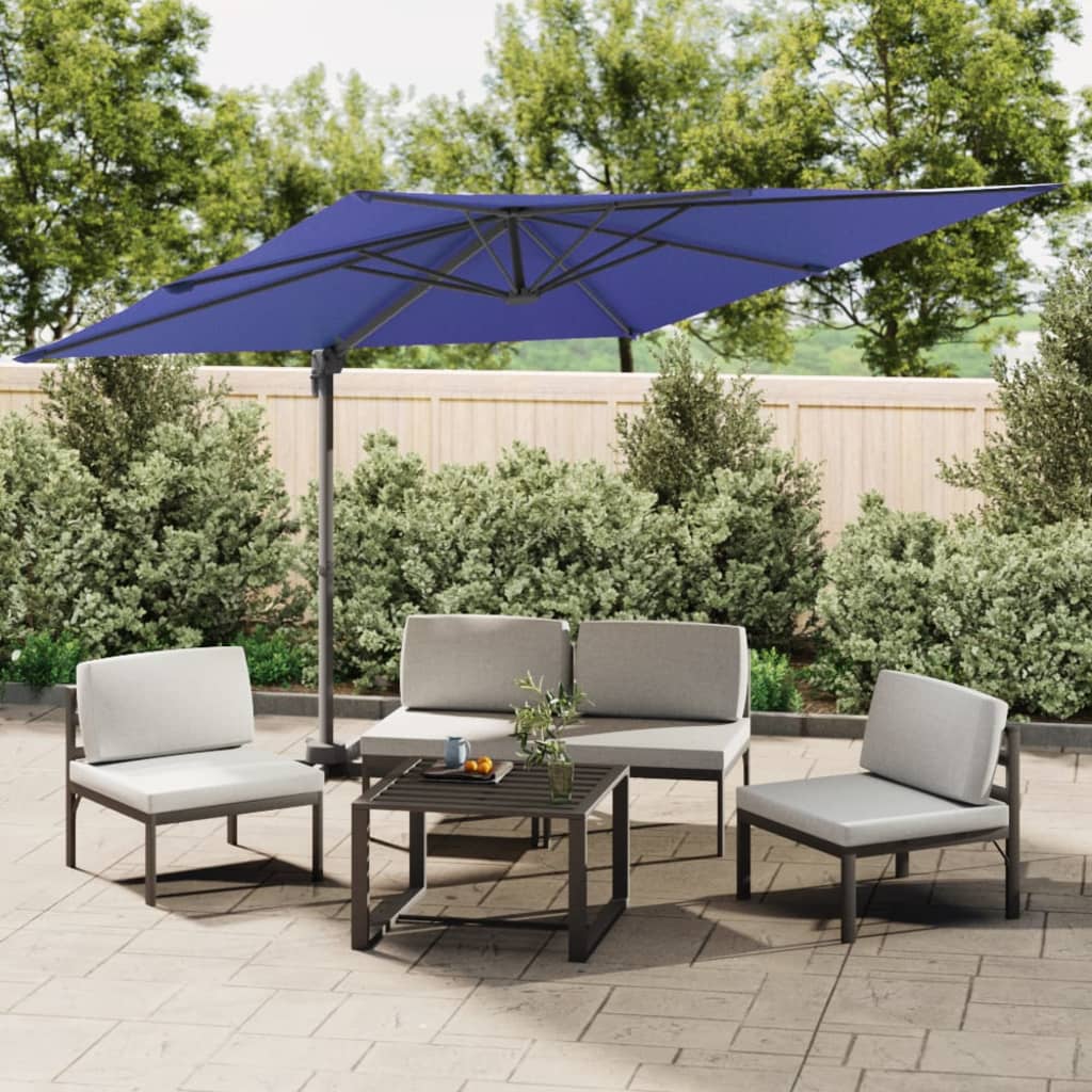 Parasol flottant vidaxl avec éclairage LED 400x300 cm bleu azure