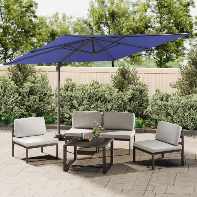 Parasol flottant vidaxl avec éclairage LED 400x300 cm bleu azure