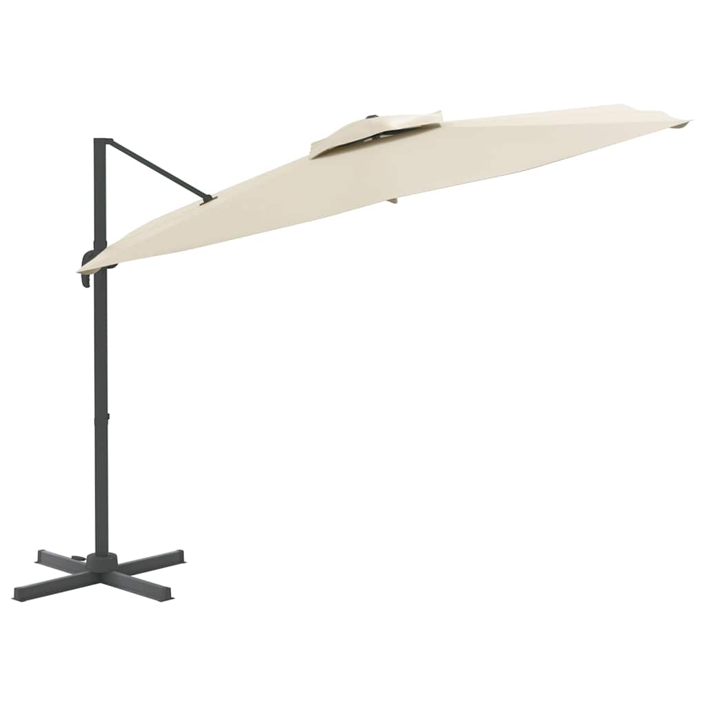 Parasol flottant vidaxl avec toit double 300x300 cm blanc