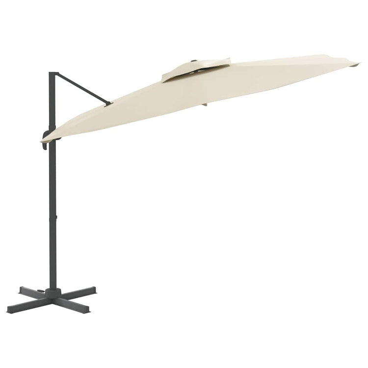 Parasol flottant vidaxl avec toit double 300x300 cm blanc