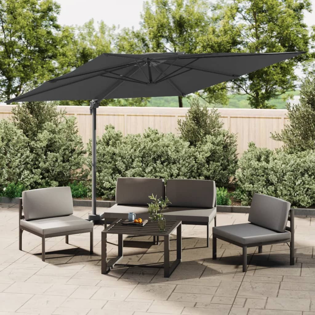 Vidaxl Parasol flottant avec un double toit 300x300 cm anthracite -colored