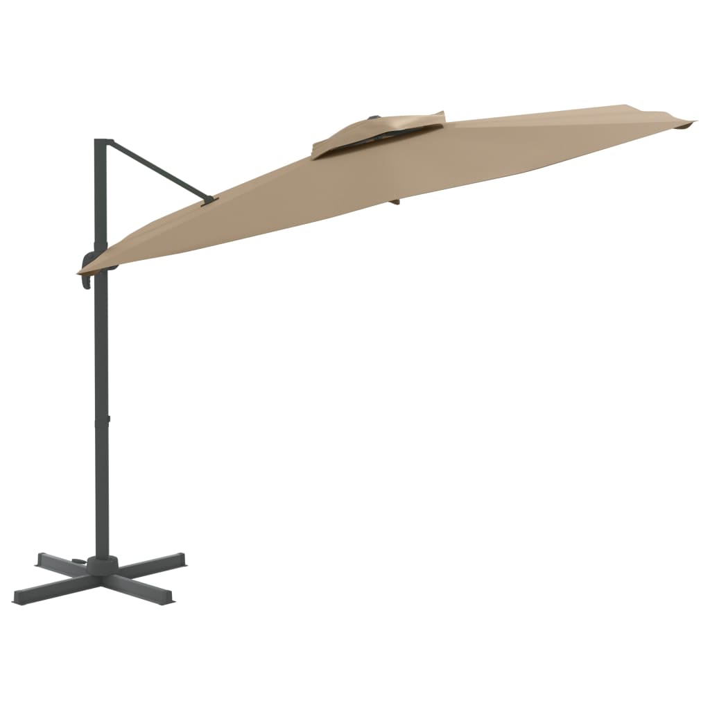 Parasol flottant vidaxl avec taupe double top 400x300 cm