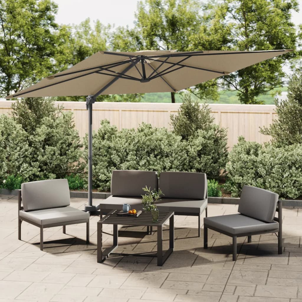 Parasol flottant vidaxl avec taupe double top 400x300 cm