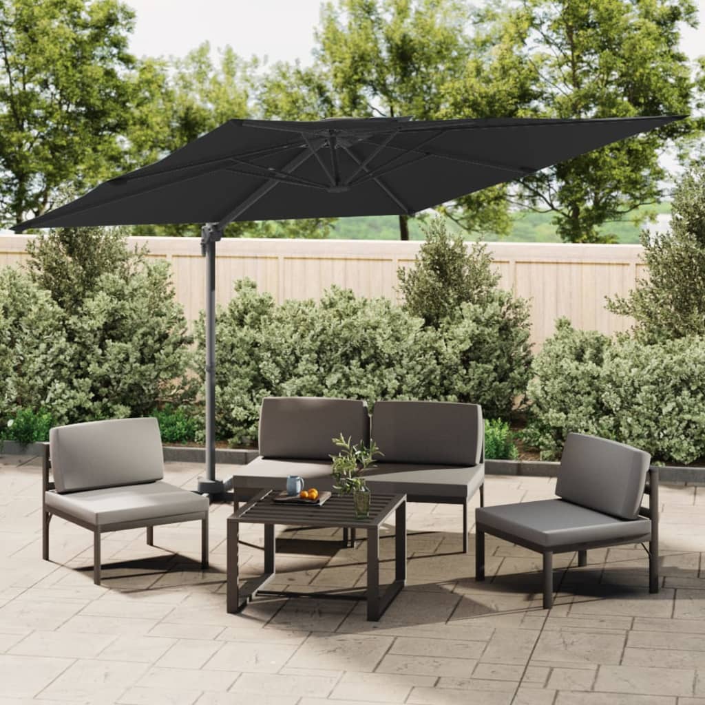 Parasol flottant vidaxl avec double top 400x300 cm noir