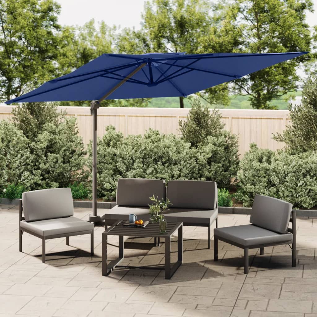 Parasol flottant vidaxl avec toit double 300x300 cm bleu azure