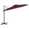 Vidaxl Parasol flottant avec un double toit 300x300 cm rouge borgogne