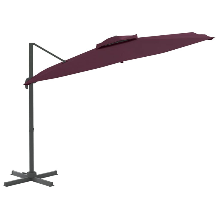 Vidaxl Parasol flottant avec un double toit 300x300 cm rouge borgogne