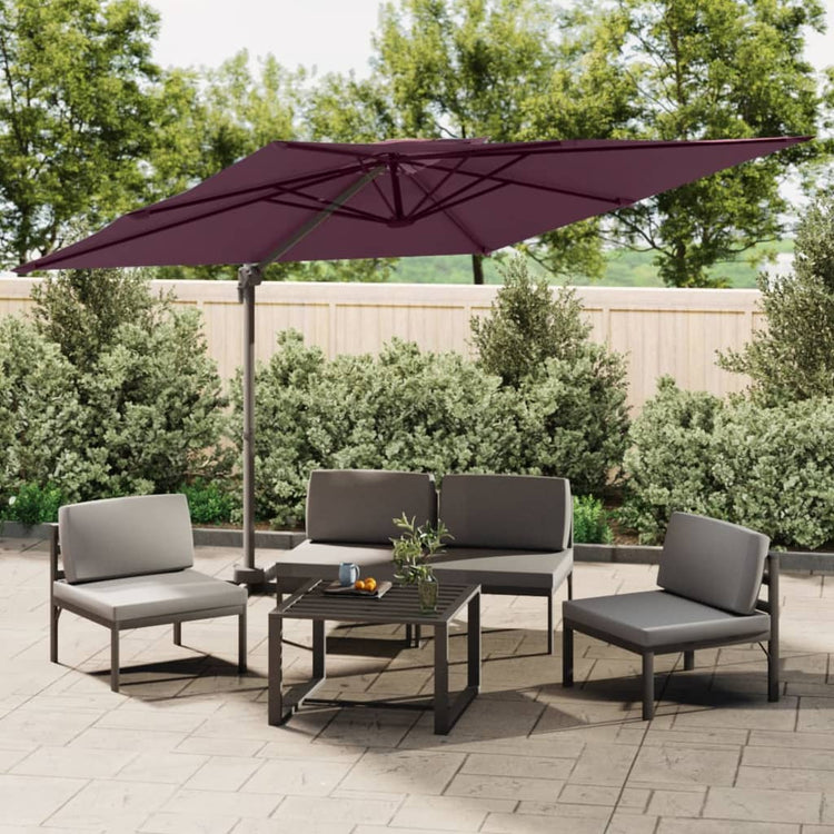 Vidaxl Parasol flottant avec un double toit 300x300 cm rouge borgogne