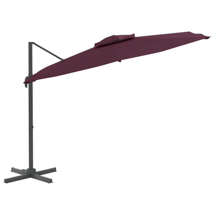 Vidaxl Parasol flottant avec un double toit 400x300 cm rouge bordeaux