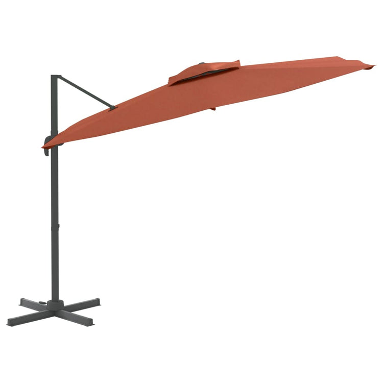 Vidaxl Parasol flottant avec double top 300x300 cm en terre cuite