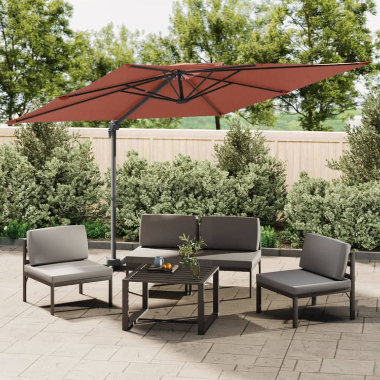 Vidaxl Parasol flottant avec double top 300x300 cm en terre cuite