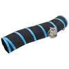Vidaxl Cat Tunnel S-Shape 122 cm Polyester noir et bleu