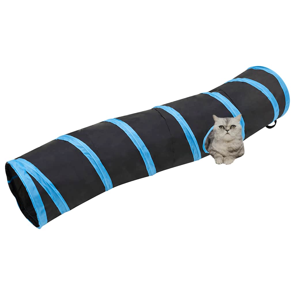 Vidaxl Cat Tunnel S-Shape 122 cm Polyester noir et bleu