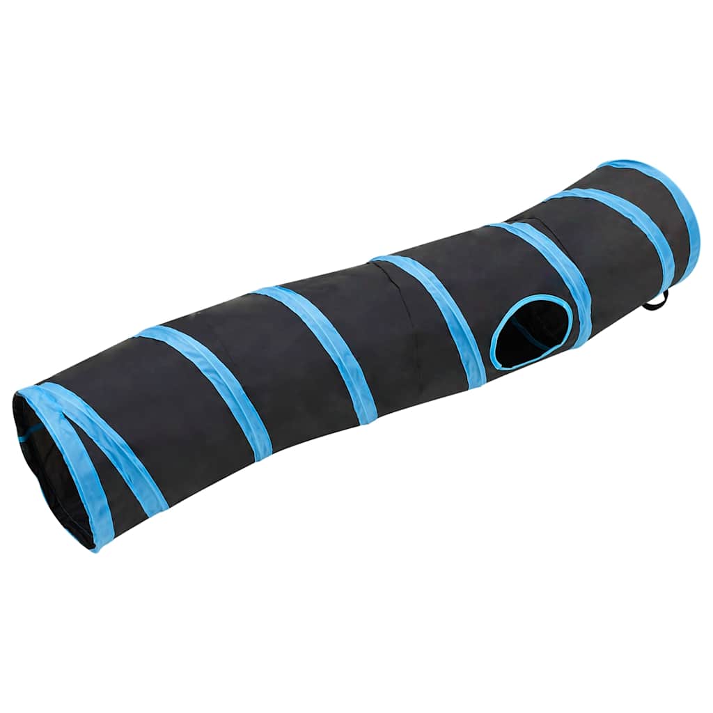 Vidaxl Cat Tunnel S-Shape 122 cm Polyester noir et bleu