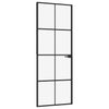 Vidaxl Porte intérieure 76x201,5 cm Verre durcie et aluminium Noir étroit