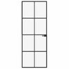 Vidaxl Porte intérieure 76x201,5 cm Verre durcie et aluminium Noir étroit