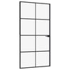 Vidaxl Porte intérieure 102x201,5 cm Verre durcie et aluminium Noir étroit