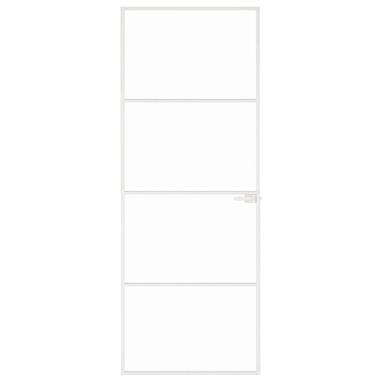 Vidaxl Porte intérieure 76x201,5 cm Verre durcie et aluminium blanc étroit