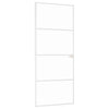 Vidaxl Porte intérieure 83x201,5 cm Verre durcie et aluminium blanc étroit