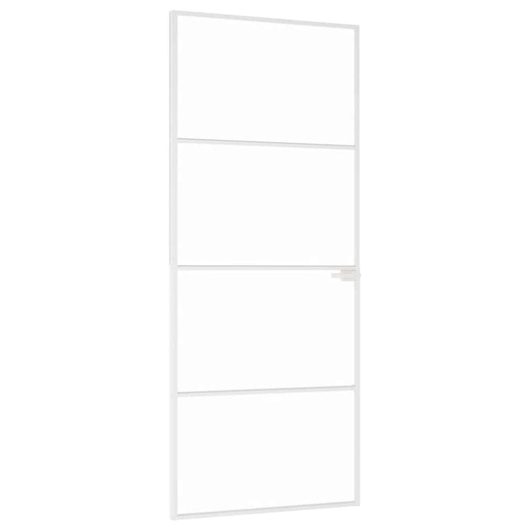 Vidaxl Porte intérieure 83x201,5 cm Verre durcie et aluminium blanc étroit