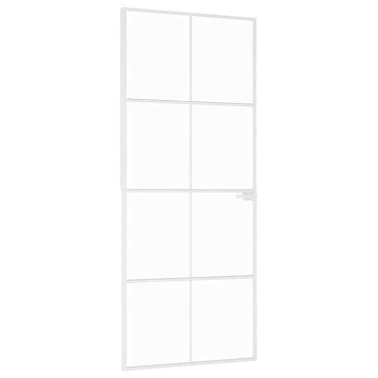 Vidaxx porte intérieure 83x201,5 cm verre trempé et aluminium étroit blanc
