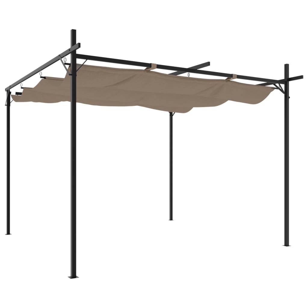 Pergola VidaXL avec toit rétractable 295x292x230 taupe
