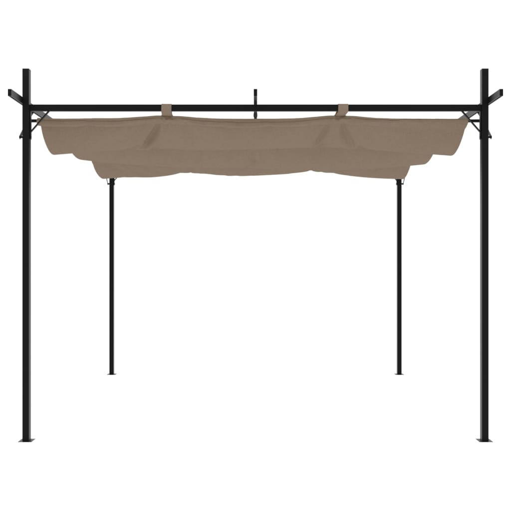 Pergola VidaXL avec toit rétractable 295x292x230 taupe