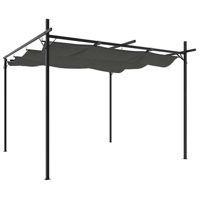 Vidaxl pergola avec toit extensible 295x292x230 anthracite -colored