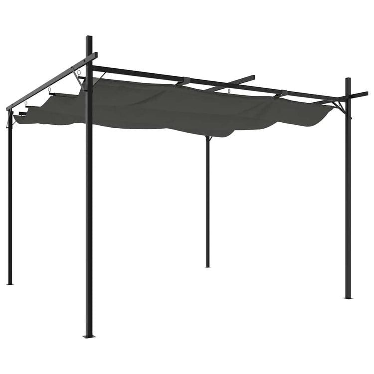 Vidaxl pergola avec toit extensible 295x292x230 anthracite -colored