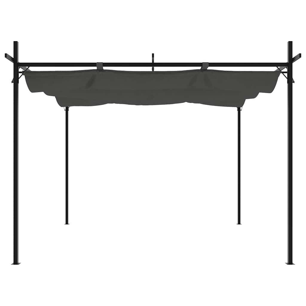 Vidaxl pergola avec toit extensible 295x292x230 anthracite -colored