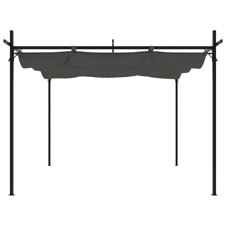 Vidaxl pergola avec toit extensible 295x292x230 anthracite -colored